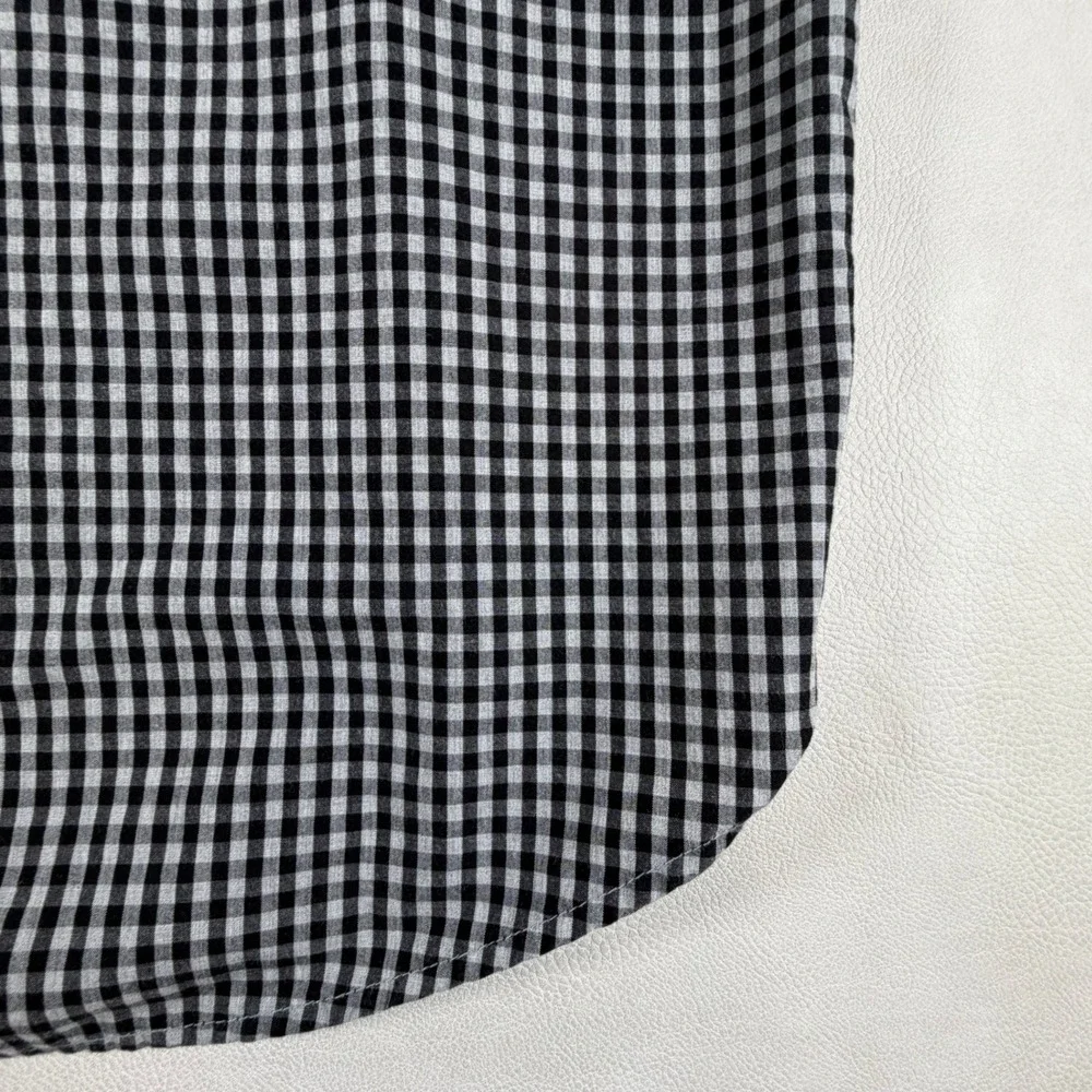 The North Face Mens XXL Gingham Check Long Sleeve Button Down Shirt Black White
